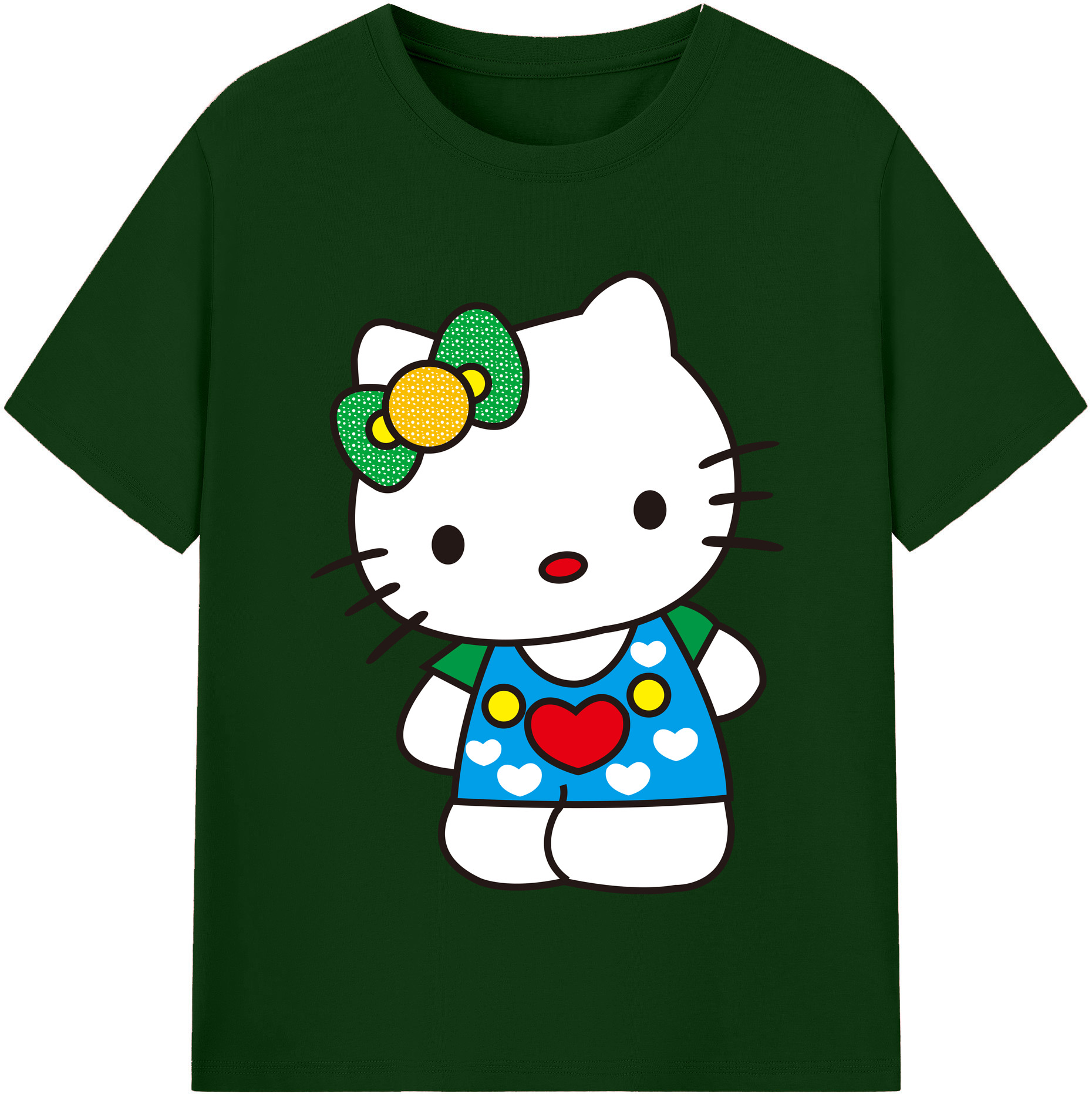（画像用） Hello Kitty ハローキティ 綿100％半袖Tシャツ（フロントプリント）